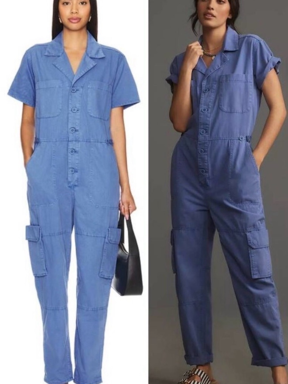 Pistola Blue Short-Sleeve Jumpsuit - like new - Small